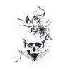 Temporary tattoo Skull Flower and Stylish Insect - Death theme