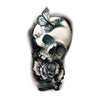 Fake removable tattoo - Skull, rose, butterfly and cross, Skindesigned