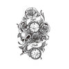 Ephemeral tattoo | Skull, roses and time | Temporary tattoo