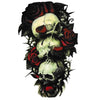Temporary tattoo  - Skull and Roses - Red spine rose Skull 