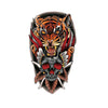 Old school - tiger and skull - Traditional american tattoo - Skindesigned