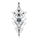 Temporary tattoo Woman - Underboobs Lotus Pendant - Under Breasts - Skindesigned