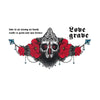 Fake tattoo - Skull Underboobs - skull and red flowers - Skindesigned