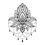 Women fake Tattoo - Lotus Flower and Jewelry Ornaments | Skindesigned
