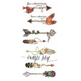 Temporary tattoo - Native American arrows and quote - Skindesigned