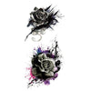 Fake tattoo (temporary) - Watercolor black roses - neck, back, Skindesigned
