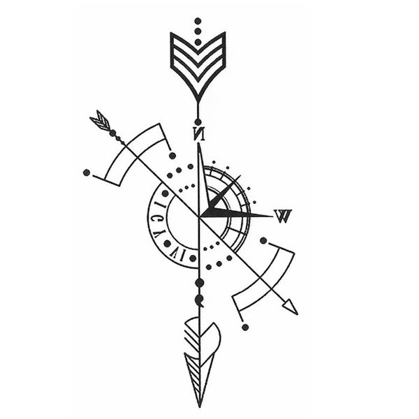 Temporary tattoo - Geometric Compass - Fake Tattoo - Skindesigned