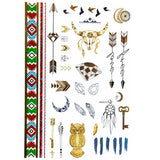 Temporary tattoo - Native American pack - Gold and silver tattoos