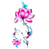 Ephemeral tattoo (temporary) - modern pink watercolor flowers