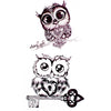 Small ephemeral tattoo (temporary) cute owls with keys, woman