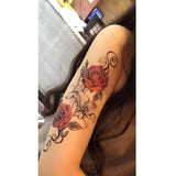 Temporary Tattoo - Red Roses and Lilies - Fake Tattoo by Skindesigned