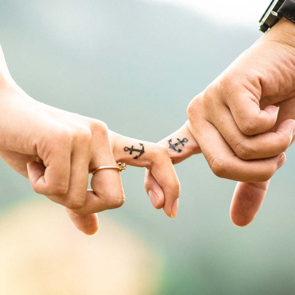 Mini temporary tattoo Finger Face - Ink Crown Cross Heart Pic
