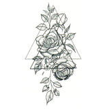 Geometric rosebush. Fake Tattoo (Temporary) Woman - Skindesigned