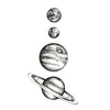 Temporary planet tattoo: Saturn, Uranus, Jupiter, Moon, Earth