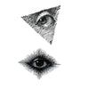 Temporary tattoo - eyes in a triangle and diamond - Skidnesigned