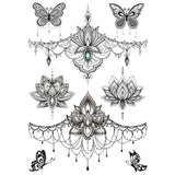 Women fake tattoo - Underboobs pack and butterfly - Sindesigned