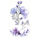 Women temporary tattoo Floral Sweetness - Blue Flower and Violet  Skindesigned