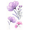 Transparent temporary tattoo - purple flowers and roses - Skindesigned