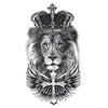 Temporary tattoo - Crowned Lion - cross on angel wings - Skindesigned