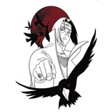 Temporary tattoo Itachi Uchiwa with crows - Naruto akatsuki - Skindesigned