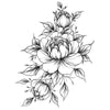 Woman temporary tattoo of peonies - Large tattoo for leg, back or arms by Skindesigned.