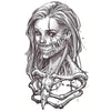 Temporary tattoo - Zombie woman - Gore fake big tattoo Skindesigned