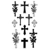 Temporary tattoo Christian and Rose Cross - Neck, Finger, SkinDesigned