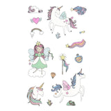 Girls temporary tattoo - Princess and unicorn for kids - Skindesigned