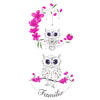 Temporary tattoo - Cute colored owl with roses - Skindesigned
