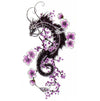 Japanese temporary tattoo - Violet Cherry Dragon | SKINDESIGNED