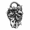 Temporary tattoo - Floral bear skull - Fake tattoo Skindesigned
