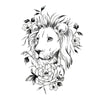 Ephemeral tattoo | Temporary - Floral Lion, Peony - SKINDESIGNED