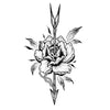 Ephemeral Tattoo (Temporary) - Arrow piercing a rose