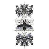 Temporary tattoo Scarab and Lily - Front arm, wrist back, Skindesigned