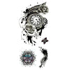 Feather roses butterfly mandala - Ephemeral Tattoo (Temporary) clock, time - Skindesigned