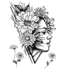 Temporary geometric tattoo - Floral Face - Skindesigned