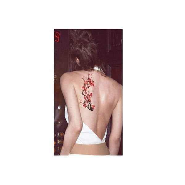 Ephemeral tattoo (temporary), japanese cherry branch, fake tattoo