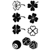 Clubs - Clover temporary tattoo with dice and pool ball n8- Skindesigned