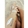 Temporary tattoo - Golden Feathered Key Arrows gold and silver